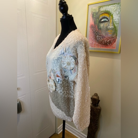 RARE Vintage 80’s Jessica (not Jessica Simpson  😂) Appliqué Sweater/Cottagecore - Picture 5 of 14